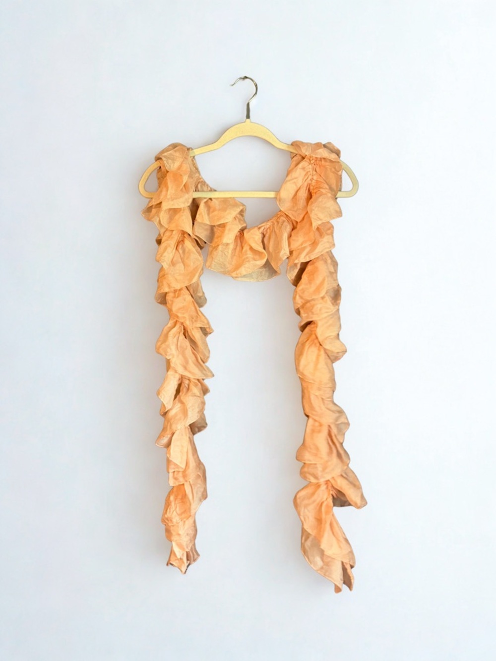 Lauren Ralph Lauren Silk Peach Ruffle Scarf